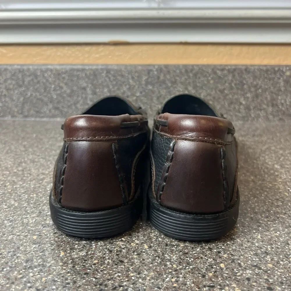 Sperry Top-Sider Men 8.5M Black/Brown Leather Loafer Comfort Casual Slip On Shoe